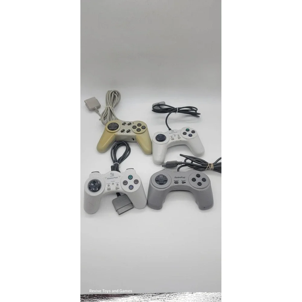 Lot of 4 3rd Party PlayStation 1 Ps1 Game Controller Lot Tested Good Condition